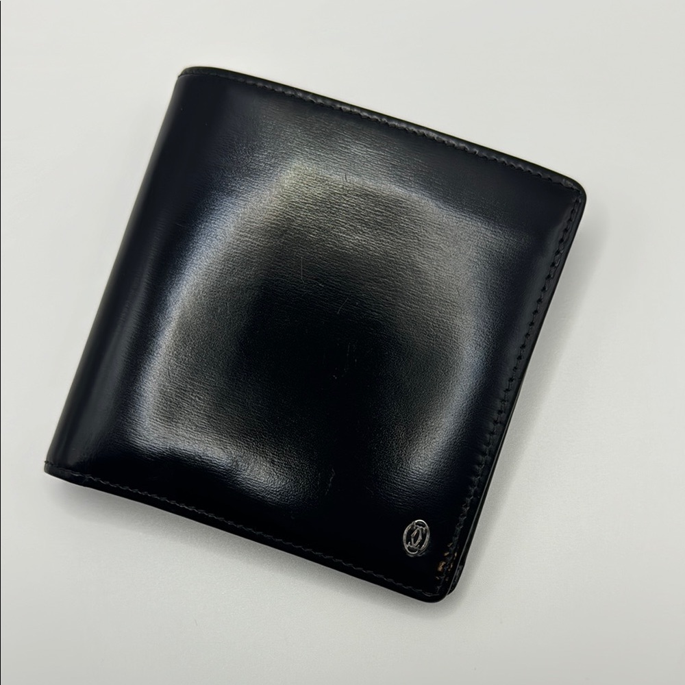 Cartier Black Leather Bifold Wallet